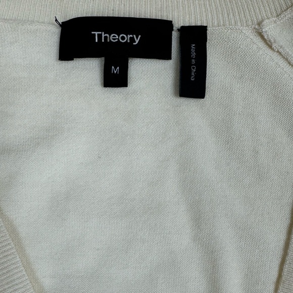 Theory Delrina Preen *Cream Wool Blend Tunic Sweater Medium - Picture 5 of 13